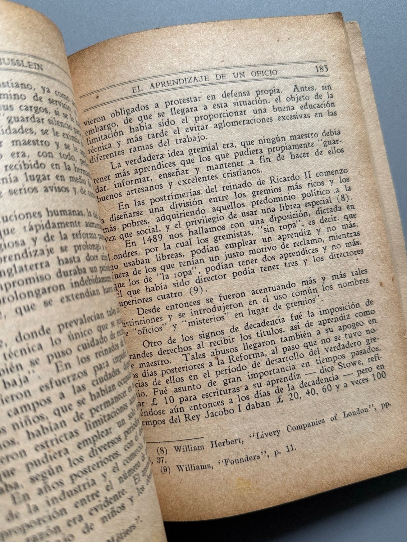 Libro de: La evolución del trabajo, Joseph Husslein - Imp. Walter Gnadt - Colección "Lux", 1932