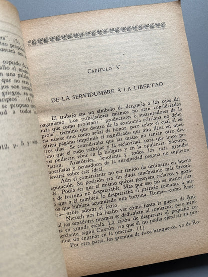 Libro de: La evolución del trabajo, Joseph Husslein - Imp. Walter Gnadt - Colección "Lux", 1932