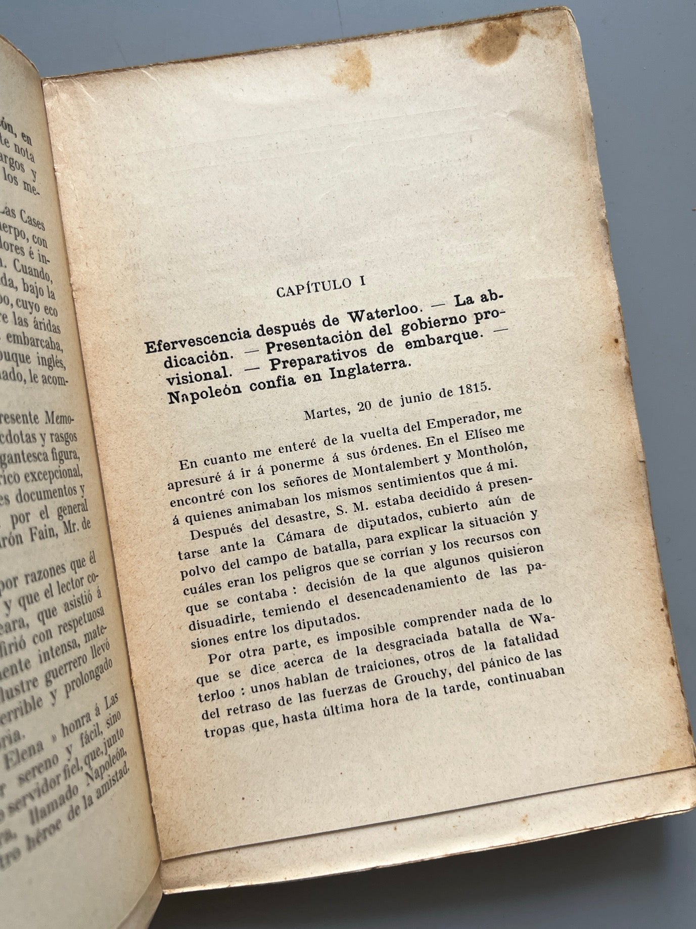 Libro de: Napoleón En Santa Elena, Conde De Las Cases - Casa Editorial Hispano-Americana, Ca. 1920