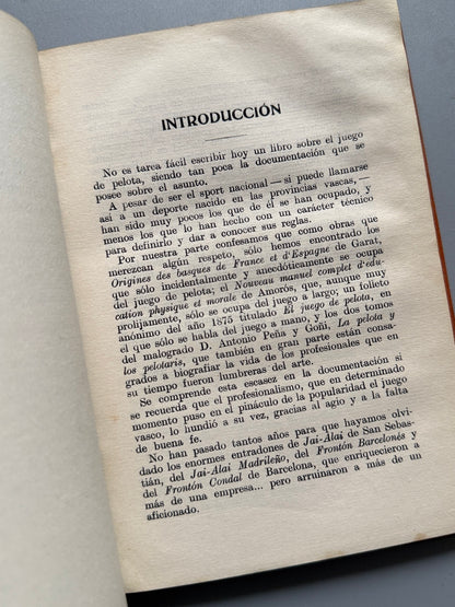 Libro de: Pelota vasca, Salvador del M. Gibert - Biblioteca Los Sports, ca. 1920