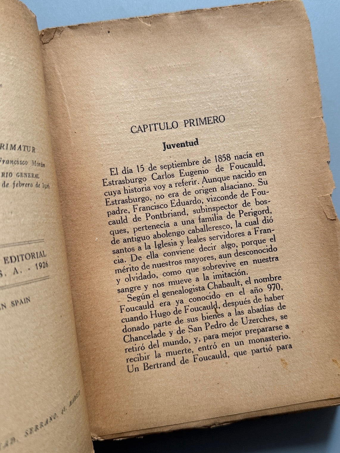 Libro de: Carlos de Foucauld, Renato Bazin - Editorial Voluntad, 1926