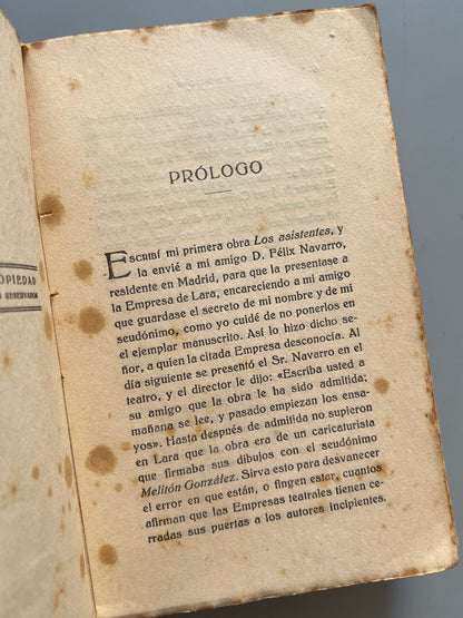 Libro de: Entremeses, Sainetes Y Teatralerias, Pablo Parellada - Librería De Francisco Beltrán, 1921