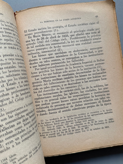 Libro de: La herencia de la Unión Soviética, Pablo Balsells y Morera - Temas jurídicos soviéticos, 1935