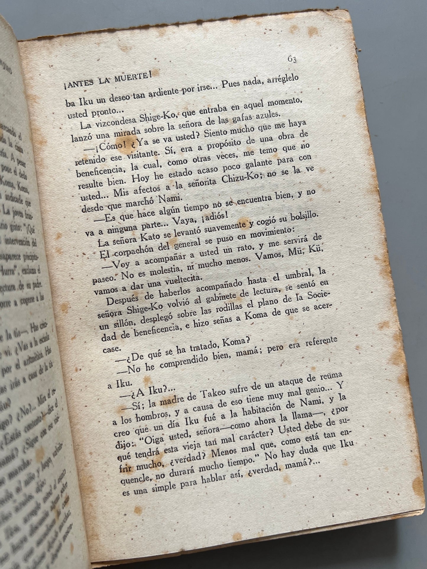 Libro de: ¡antes La Muerte!, Tokutomi Kenjiro - Librería Y Editorial Rivadeneyra, Ca. 1920