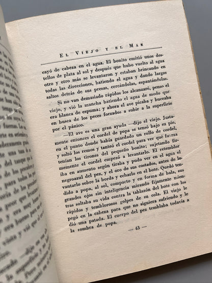 Libro de: El Viejo Y El Mar, Ernest Hemingway (Primera Edición Mexicana) - Editora Elite, Ca. 1955