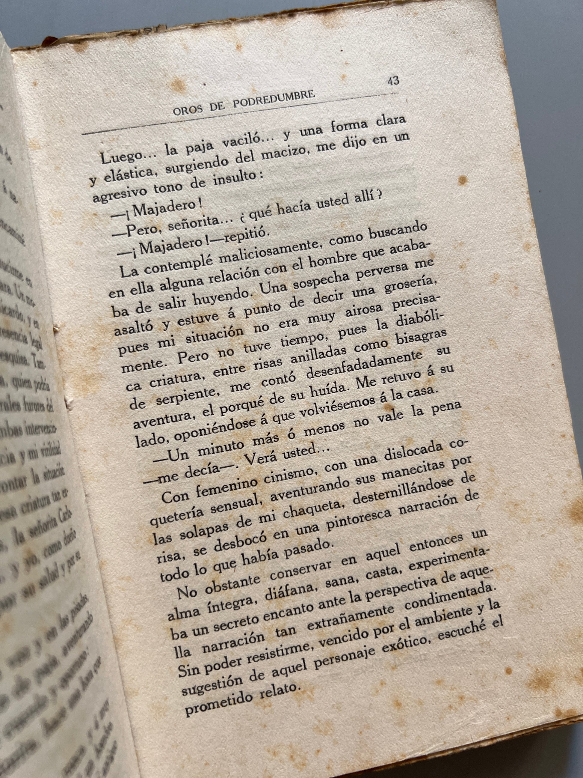 Libro de: La Señorita Carlota. Oros De Podredumbre, Manuel A. Bedoya - Imprenta Renacimiento, 1915