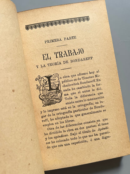 Libro de: El Trabajo, Leon Tolstoy - Tip. Lit. De Pertierre, Bartolí Y Ureña, 1901