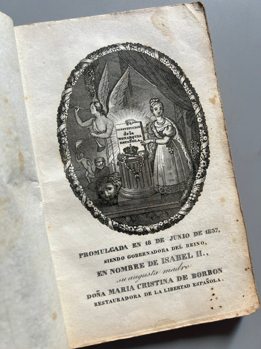 Constitucion De La Monarquia Española Promulgada En Madrid A 18 De Junio De 1837 - Imprenta Nacional