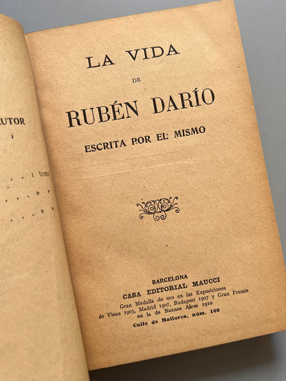 Libro de: La Vida De Rubén Darío, Rubén Darío - Casa Editorial Maucci, Ca. 1920