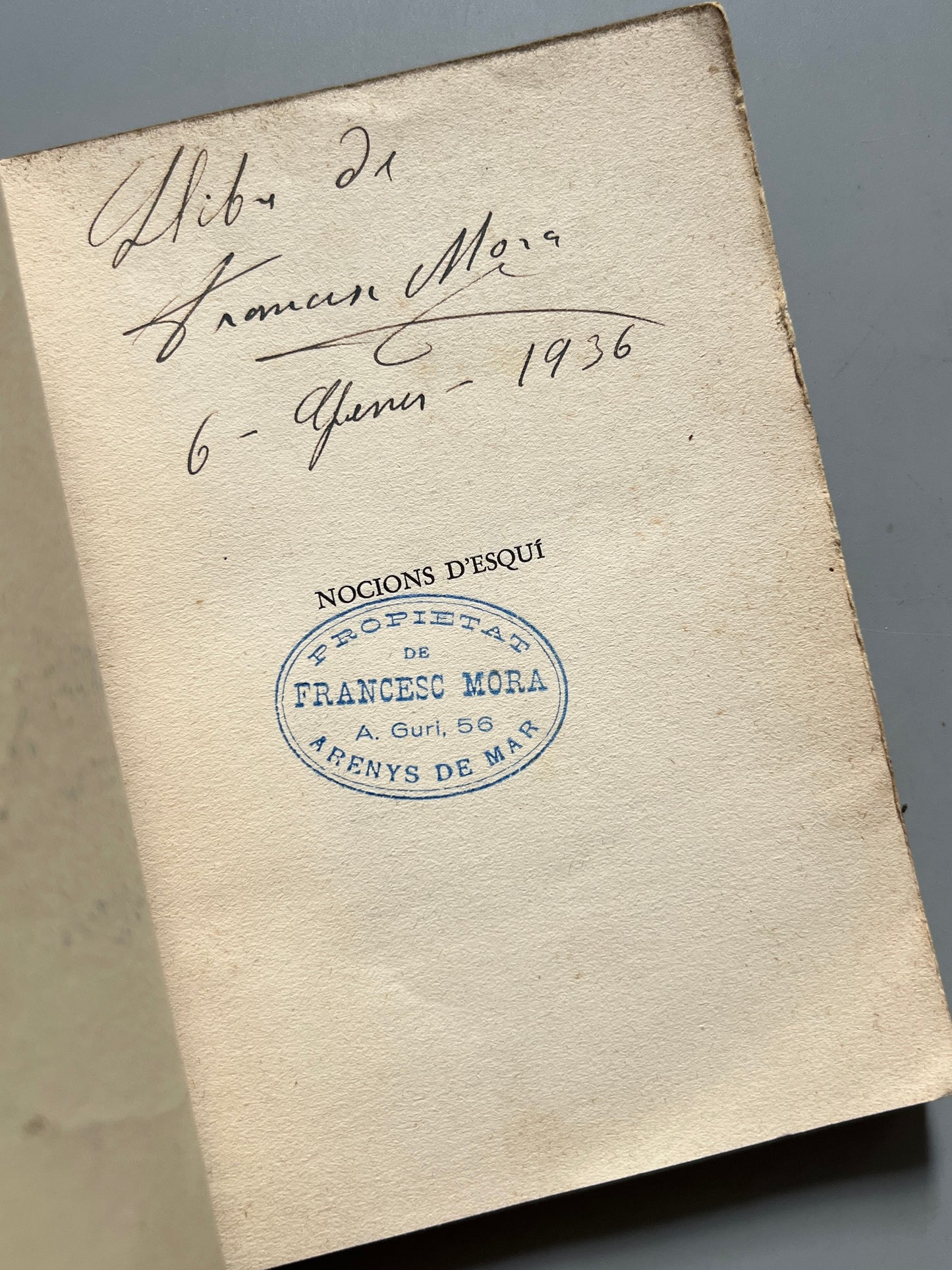 Libro de: Nocions d'esquí, Miquel Albareda Campmany - Centre Excursionista de Catalunya, 1933