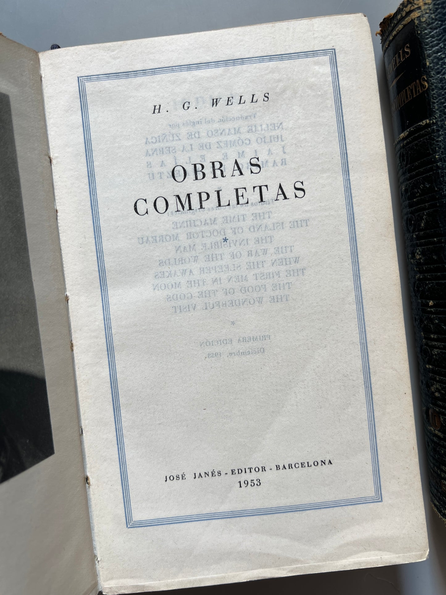 Libro de: Obras Completas, H. G. Wells - José Janés Editor, 1953-1954