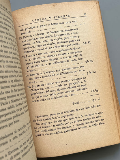 Libro de: Cabeza y piernas. Consejos a los ciclistas, Henri Desgrange (1a edición) - Editorial Juventud, 1935