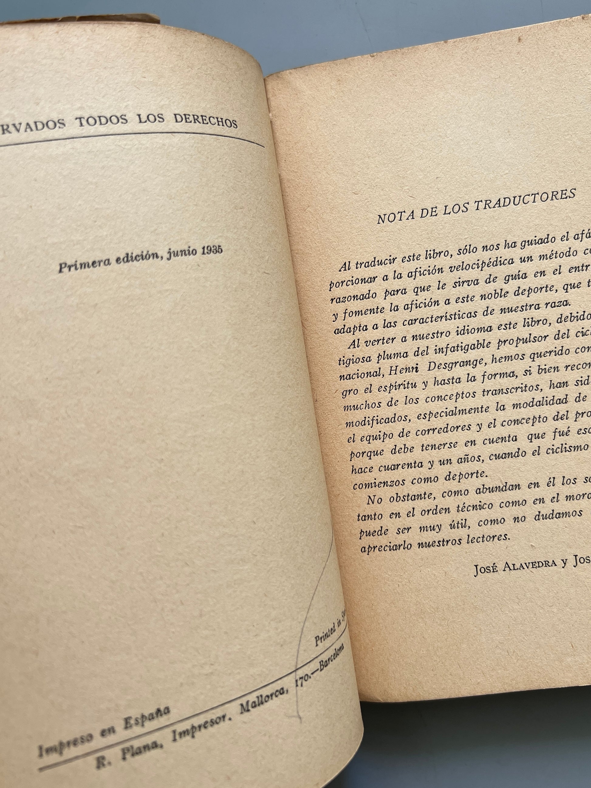 Libro de: Cabeza y piernas. Consejos a los ciclistas, Henri Desgrange (1a edición) - Editorial Juventud, 1935