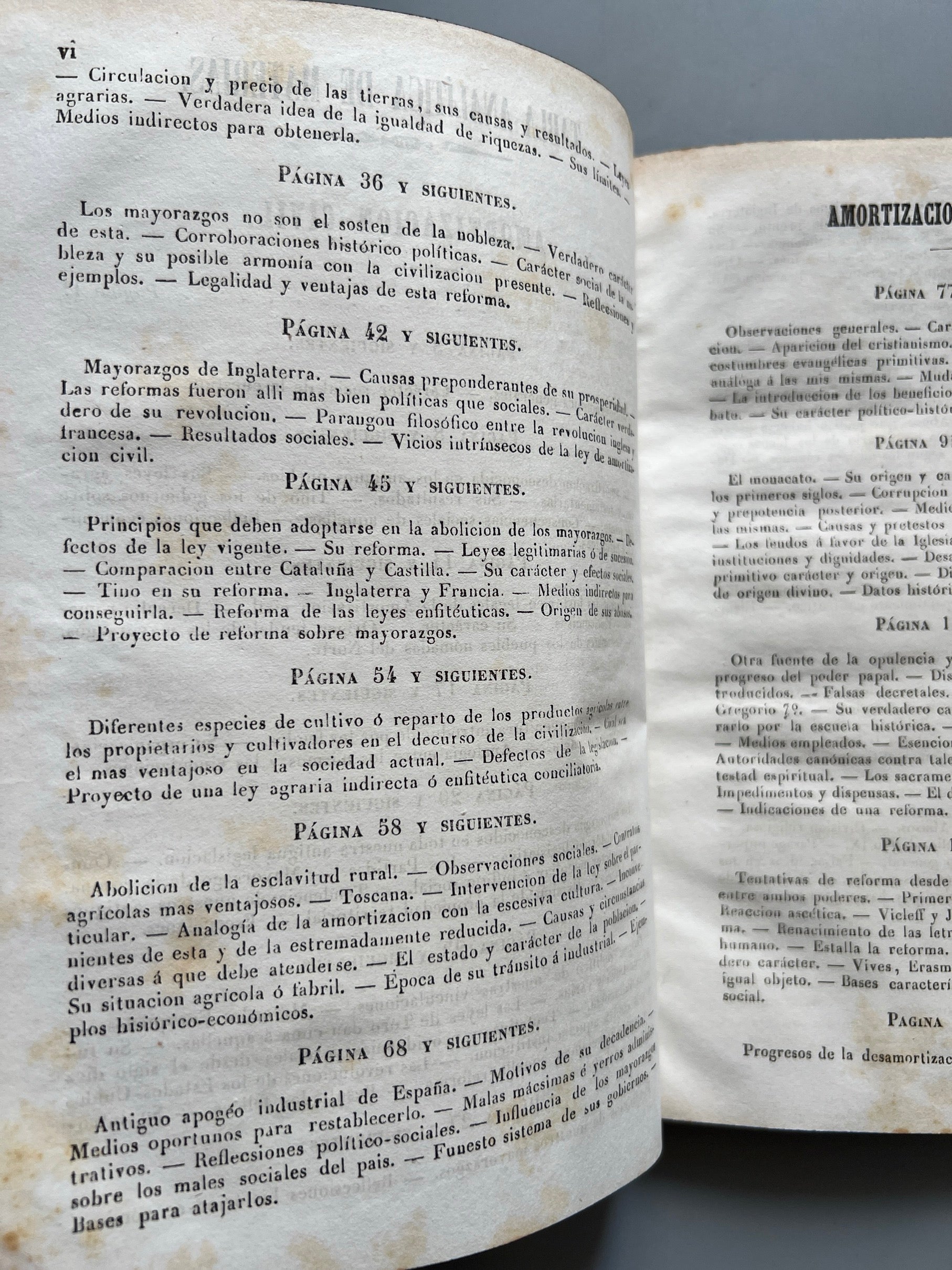 Libro de: La amortización civil y eclesiástica, J. F. Y R - Imprenta de D. Francisco Altamirano Editor, 1846