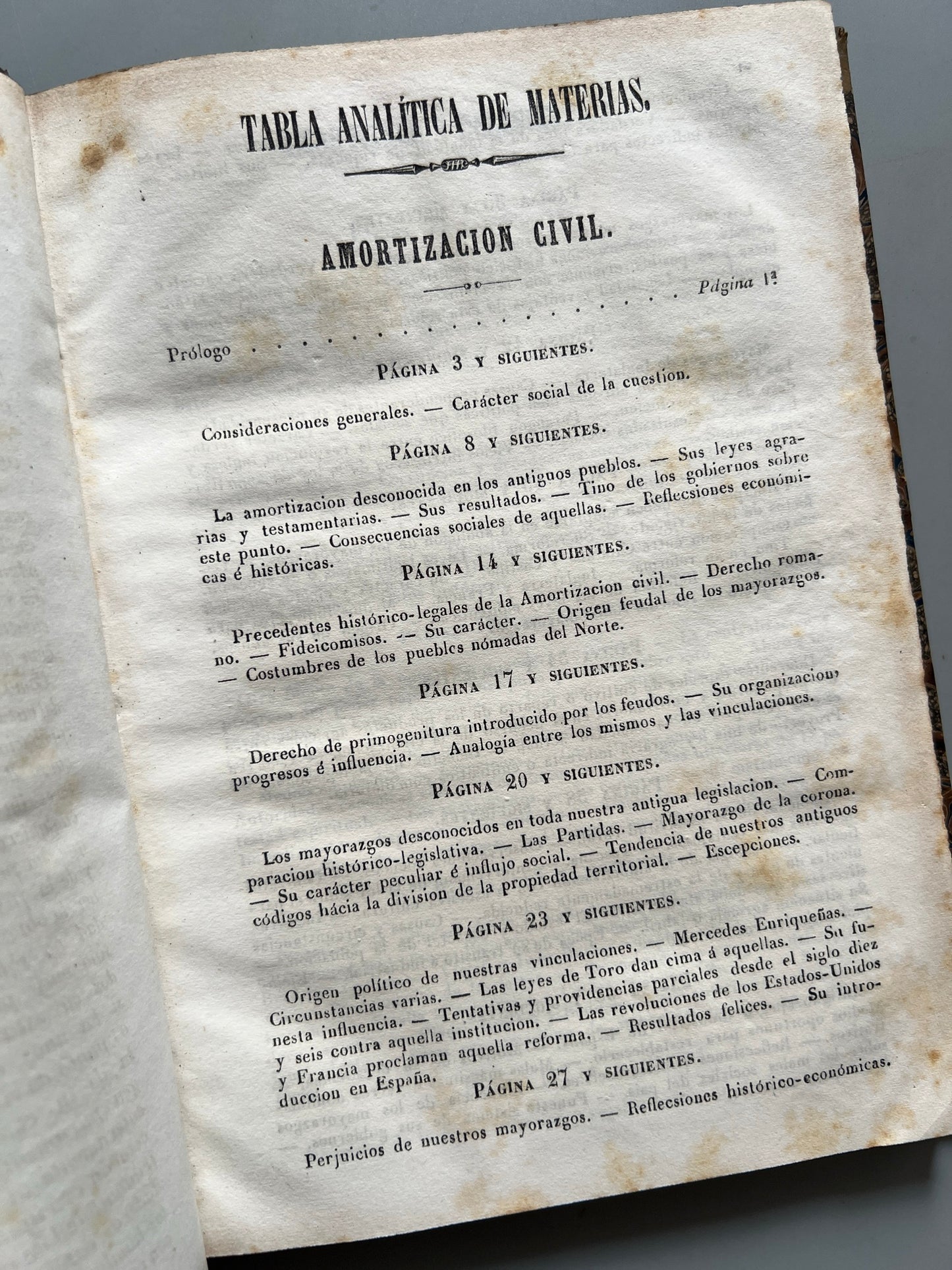 Libro de: La amortización civil y eclesiástica, J. F. Y R - Imprenta de D. Francisco Altamirano Editor, 1846