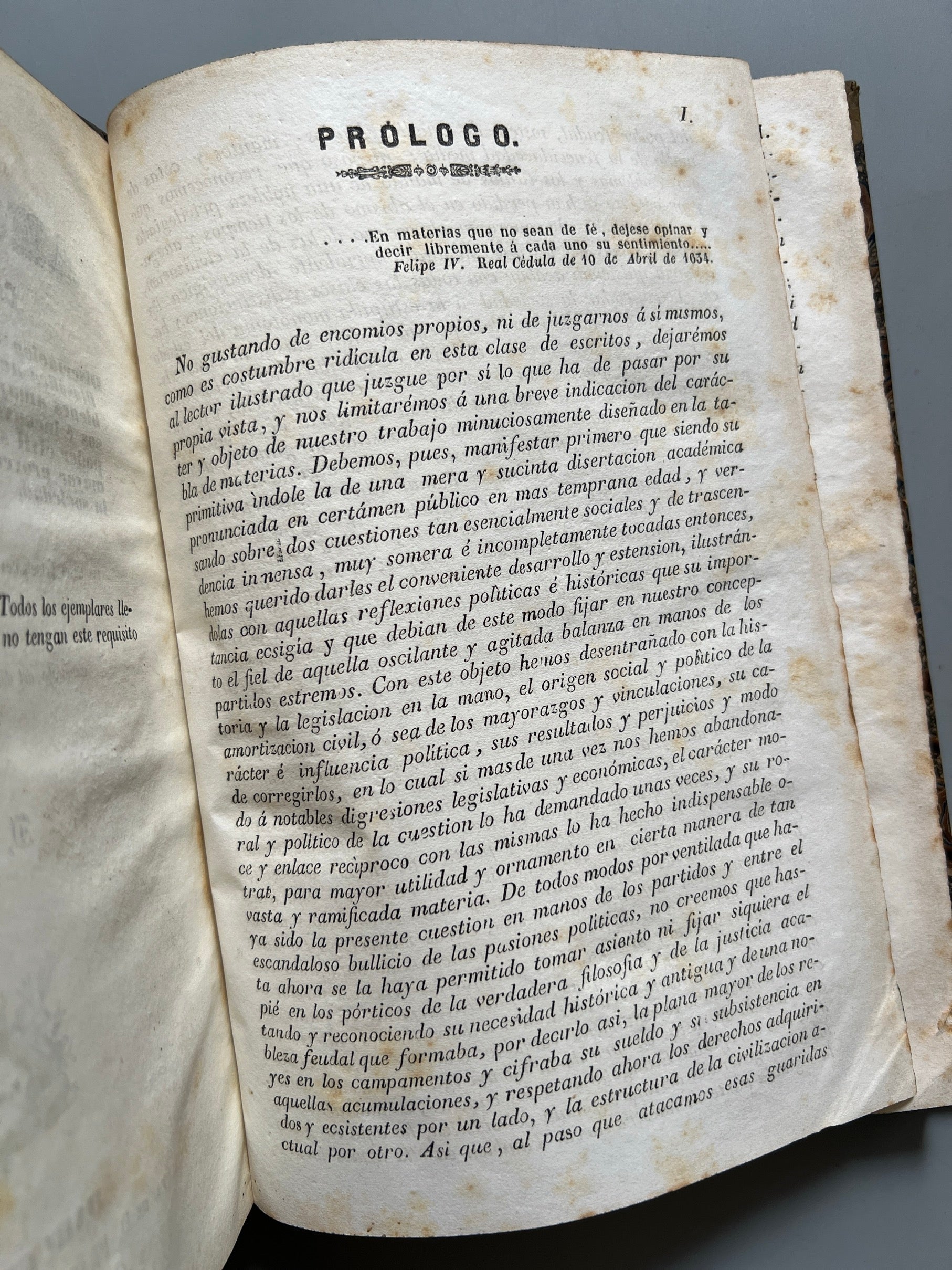 Libro de: La amortización civil y eclesiástica, J. F. Y R - Imprenta de D. Francisco Altamirano Editor, 1846