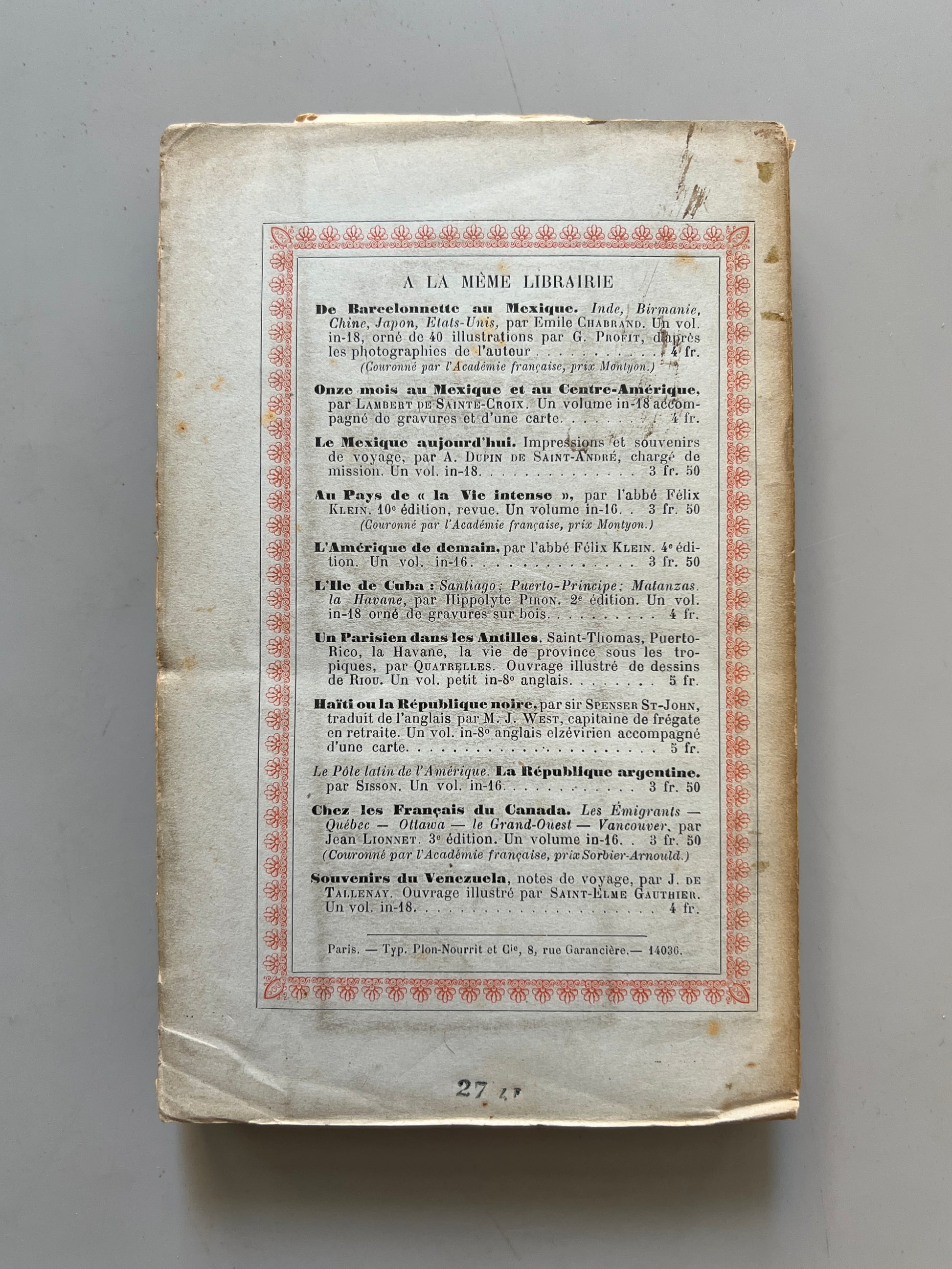 Libro de: Le Mexique et ses mines d'argent, Albert Bordeaux - Libraire Plon, 1910