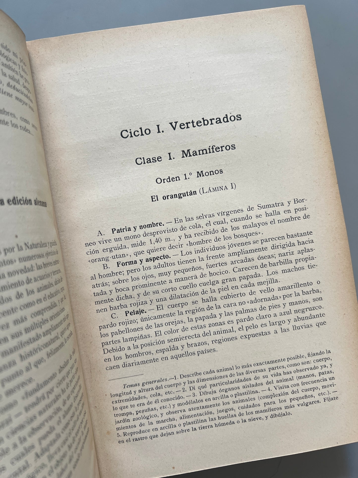 Libro de: Elementos de historia natural, Otto Schmeil - Gustavo Gili Editor, 1926