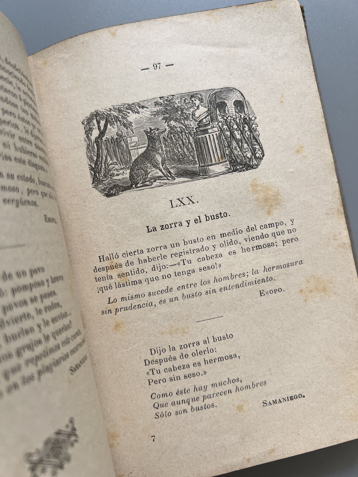 Libro de: Fábulas de Esopo, Samaniego e Iriarte - Librería de Juan y Antonio Bastinos, 1887