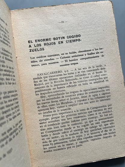 Libro de: Campañas del Jarama y el Tajuna, El Tebib Arrumi - Librería Santarén, 1938