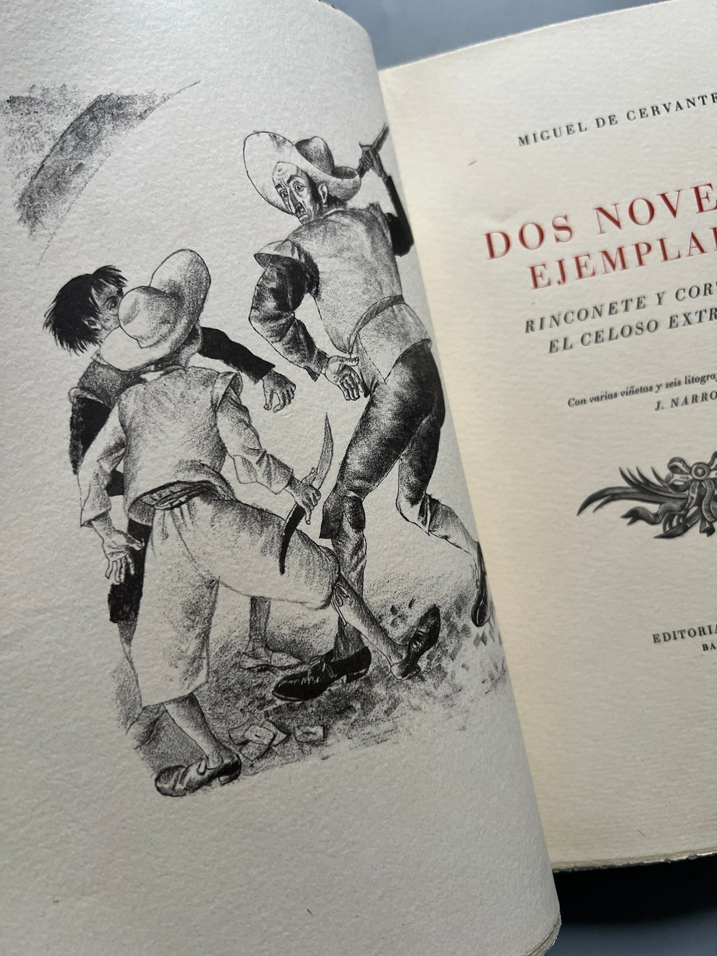 Libro de: Dos novelas ejemplares, Miguel de Cervantes (ejemplar numerado V) - Editorial Juventud, 1947