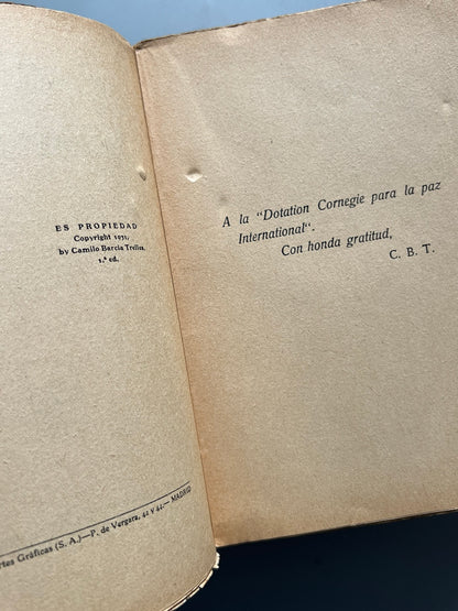 Libro de: Doctrina de Monroe y cooperación internacional, Camilo Barcia Trelles - Editorial Mundo Latino, 1931