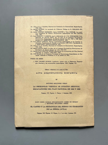 Libro de: Tossal del Moro, Juan Maluquer de Motes - Excavaciones Arqueológicas en España, 1962