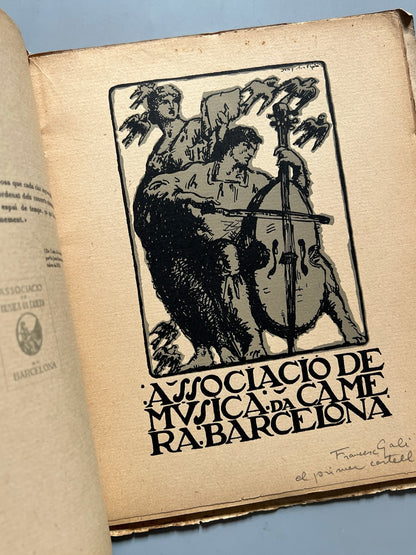 Libro de: L'obra de la Associació de Música da Camera, primer volum - Oliva de Vilanova Impressor, 1919