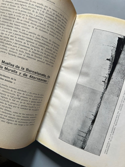 Libro de: Memoria del estado y progreso de las obras, Junta del puerto de Barcelona - 1922