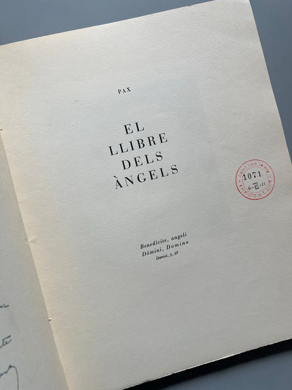 Libro de: El llibre dels àngels, Joan Llongueres (firmado) - Edicions Cíthara, 1952