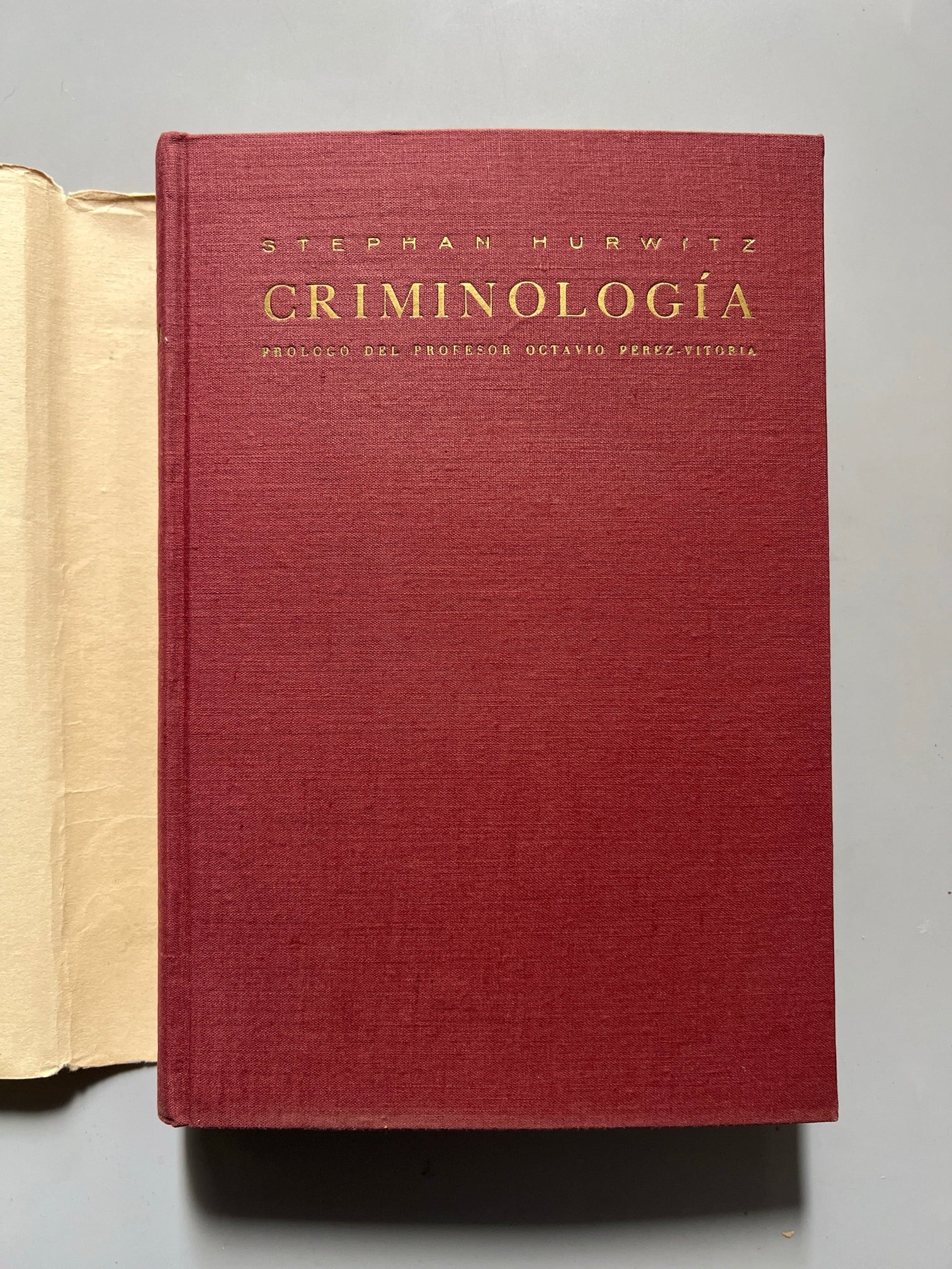 Libro de: Criminología, Stephan Hurwitz - Ediciones Ariel - 1956