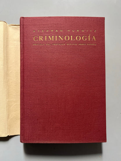 Libro de: Criminología, Stephan Hurwitz - Ediciones Ariel - 1956