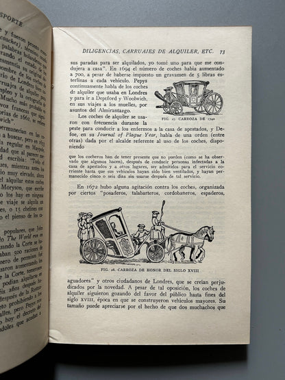 Libro de: Historia del transporte, Ellison Hawks (primera edición) - Editorial Juventud, 1946