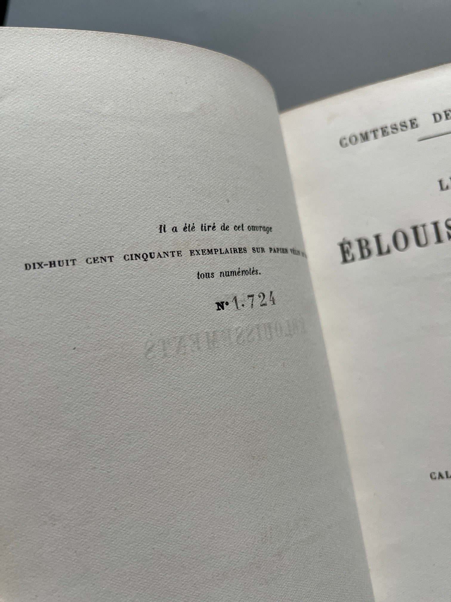 Libro de: Les éblouissements, Comtesse de Noailles (ejemplar nº1724) - Calmann-Lévy Éditeurs, 1925