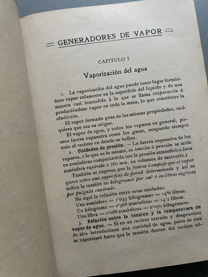 Libro de: Máquinas de vapor, Juan Rosich y Rubiera - Manuel Marín Editor, 1908