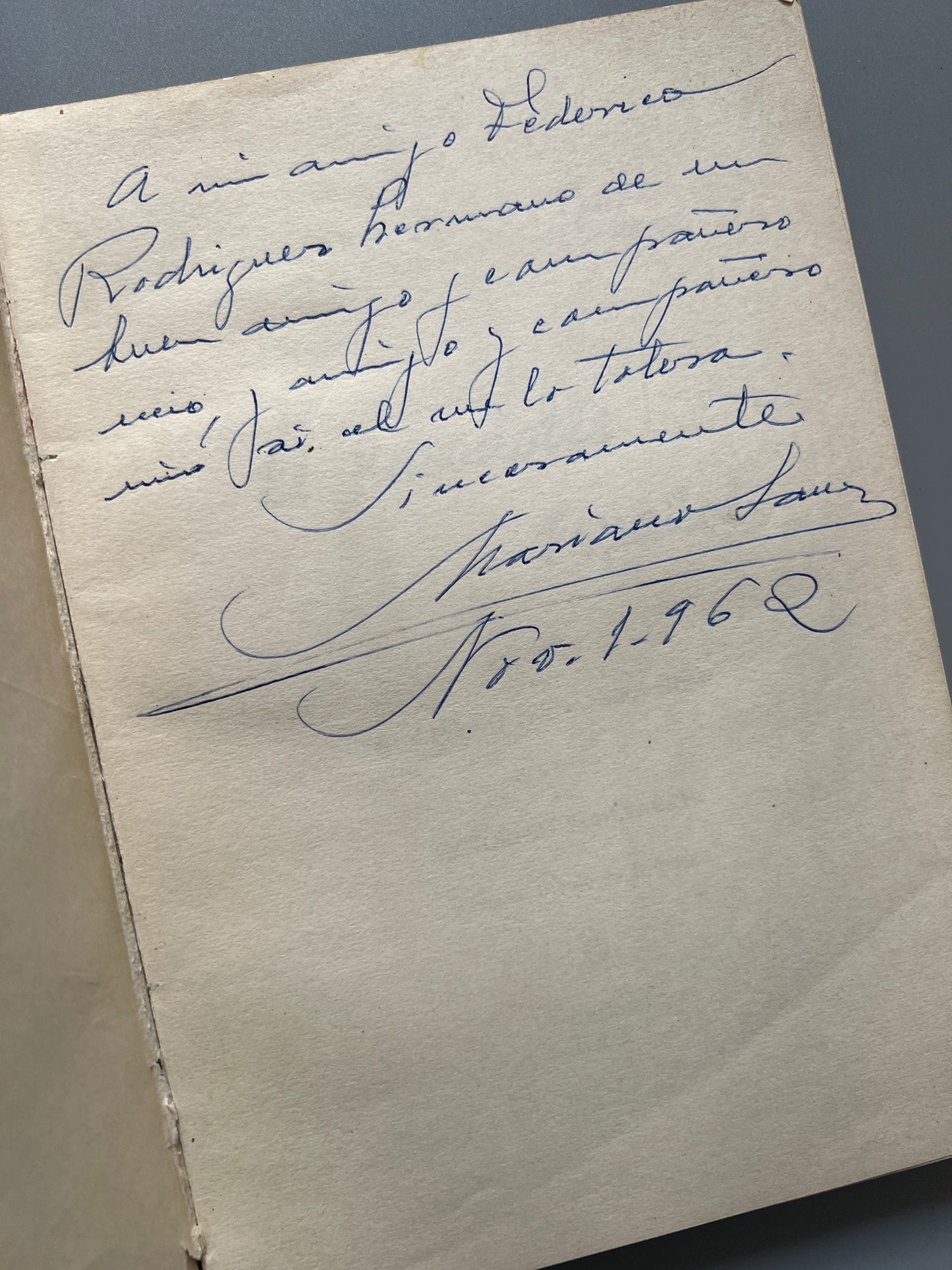 Libro de: El pasodoble español, Mariano Sanz de Pedre (firmado) - Imp. de José Luis Cosano, 1961