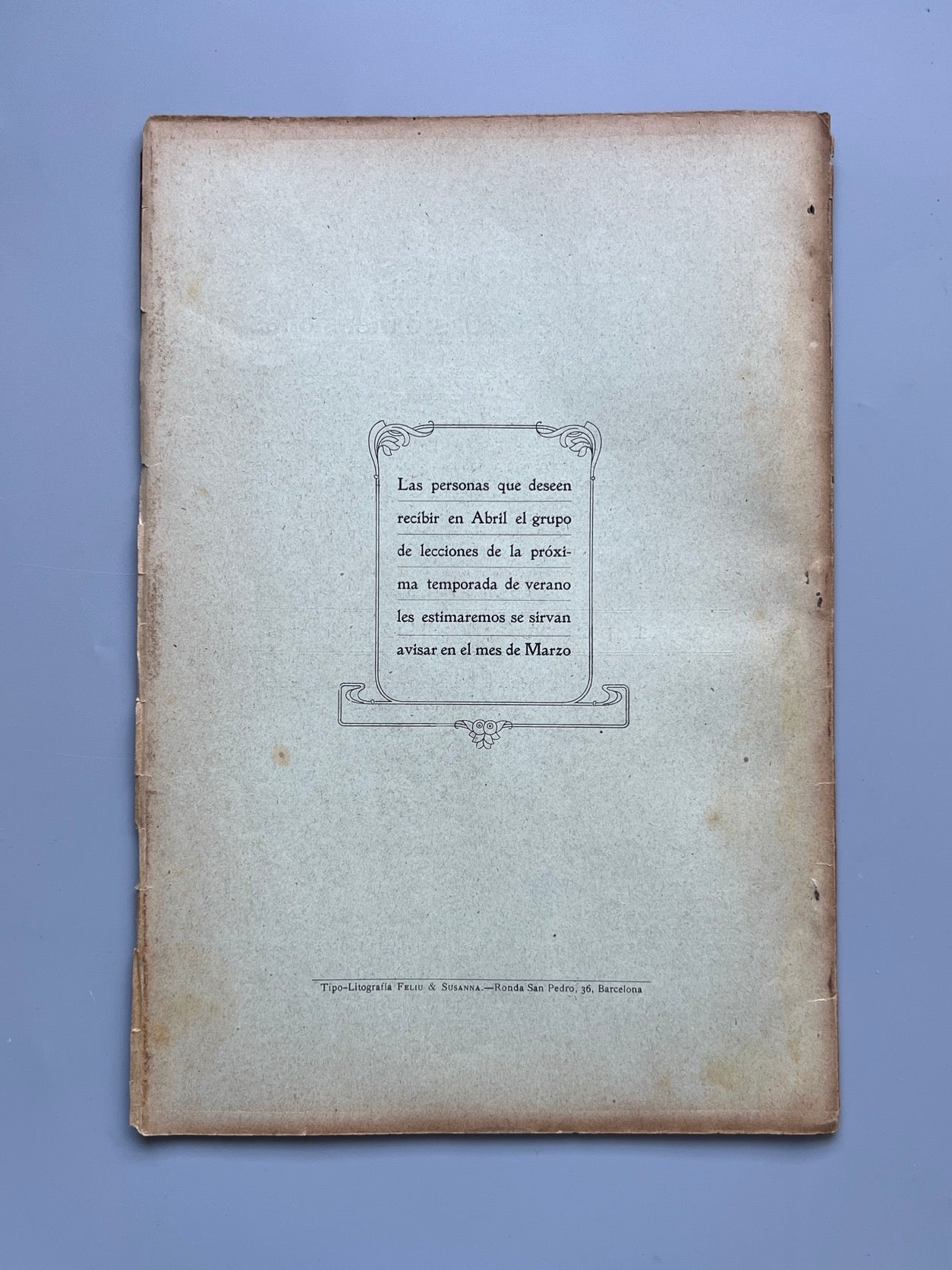 Libro de: Lecciones profesionales. Academia Central de Corte y Confección Martí - octubre, 1908