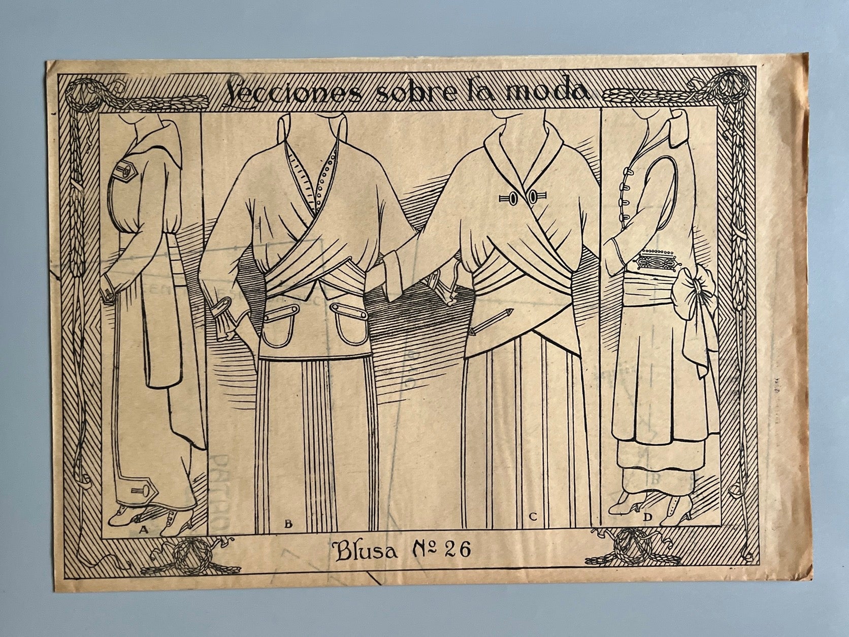 Lecciones sobre la moda. Blusa nº26. Patrones graduables Sistema Martí - ca. 1915-20