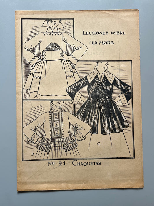 Lecciones sobre la moda. Chaquetas nº91. Patrones graduables Sistema Martí - ca. 1915-20