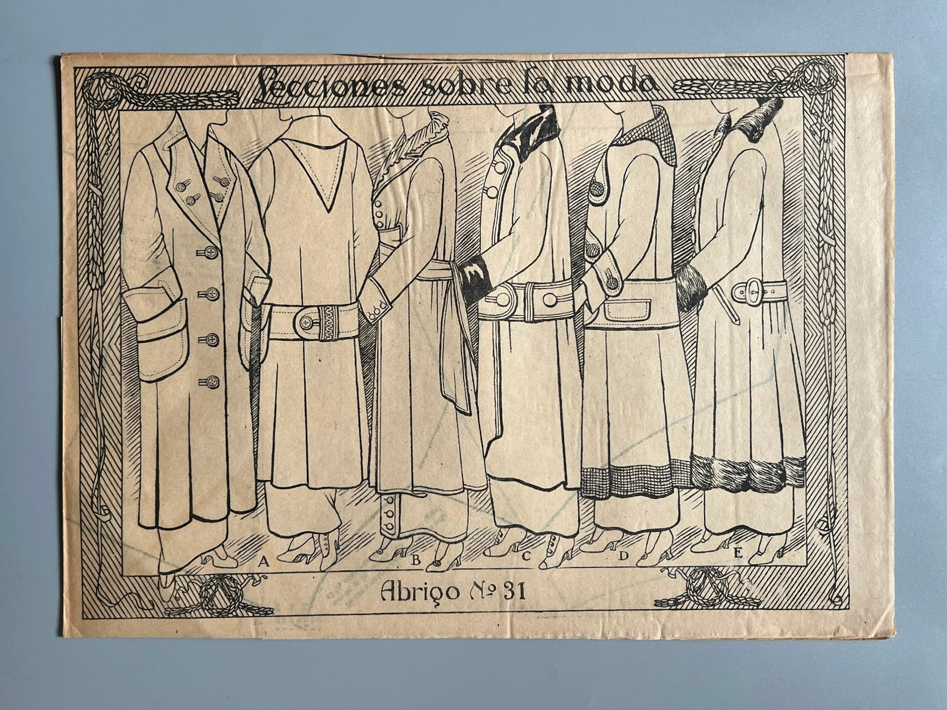 Lecciones sobre la moda. Abrigo nº31. Patrones graduables Sistema Martí - ca. 1915-20