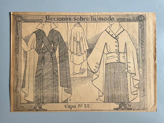 Lecciones sobre la moda. Capa nº32. Patrones graduables Sistema Martí - ca. 1915-20