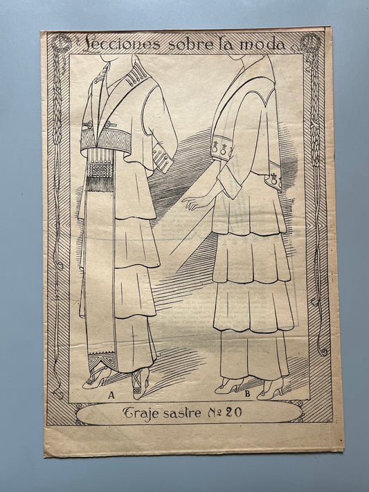 Lecciones sobre la moda. Traje Sastre nº20. Patrones graduables Sistema Martí - ca. 1915-20