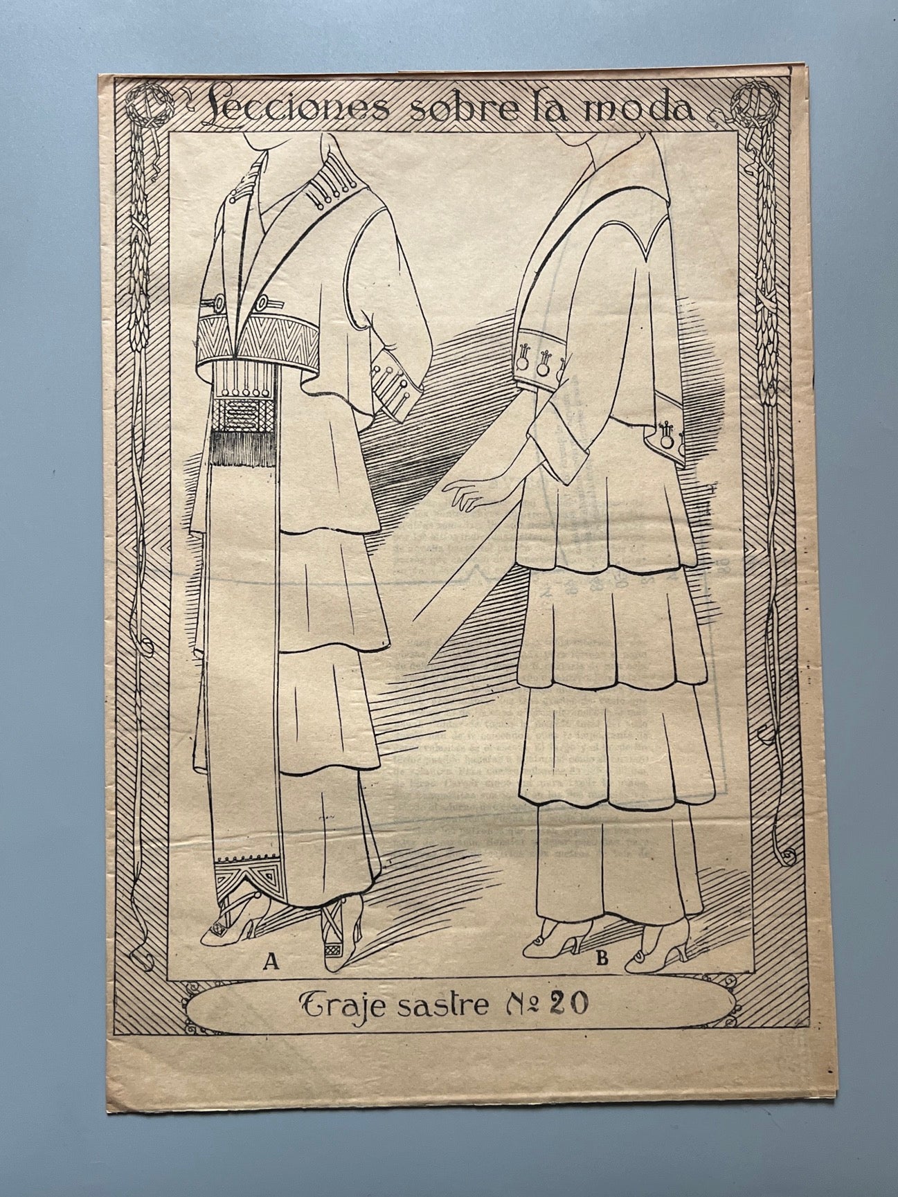 Lecciones sobre la moda. Chaqueta nº22. Patrones graduables Sistema Martí - ca. 1915-20