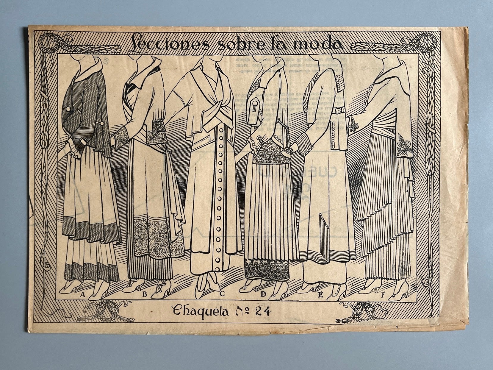 Lecciones sobre la moda. Chaqueta nº24. Patrones graduables Sistema Martí - ca. 1915-20