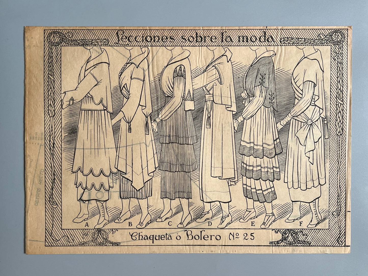 Lecciones sobre la moda. Chaqueta o Bolero nº25. Patrones graduables Sistema Martí - ca.1915-20