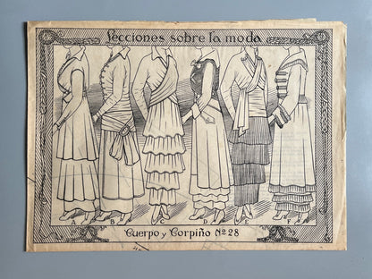 Lecciones sobre la moda. Cuerpo y Corpiño Nº28 - ca. 1915-20