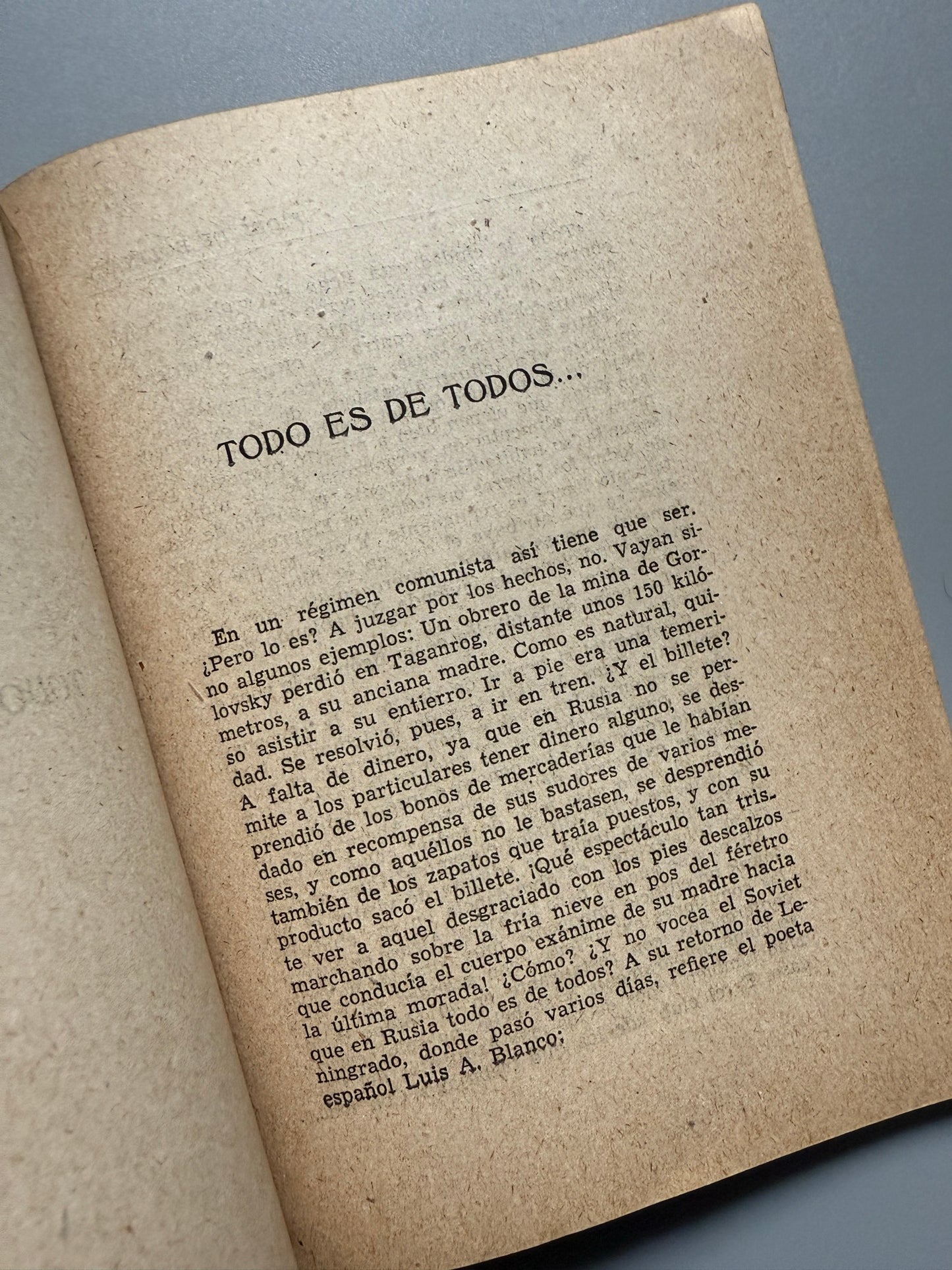 Libro de: Lo que es el comunismo, Fidel de Bolinaga - Talleres T. P. A, ca. 1940