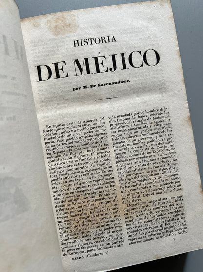 Libro de: Historia de Méjico, M. de Larenaudière. Historia de Guatemala y Perú - Imprenta del Imparcial, 1844