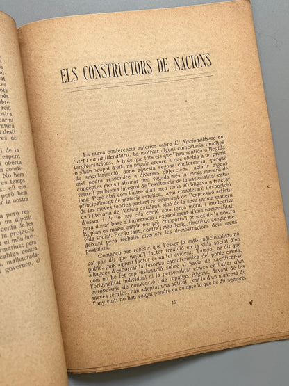 Libro de: Conferències den Jaume Brossa, Jaume Brossa. Nacionalisme - Ateneu Barcelonès, 1906