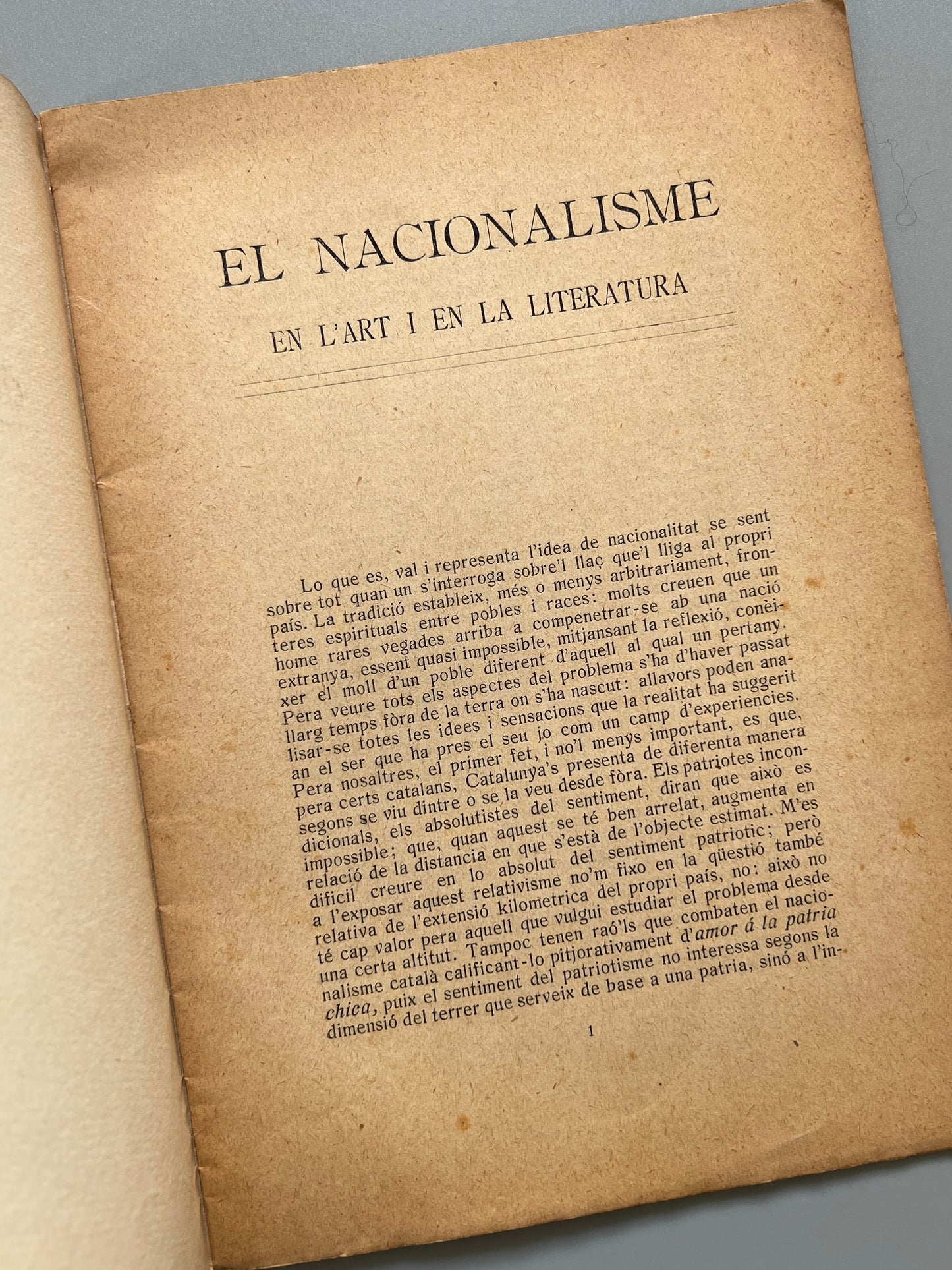 Libro de: Conferències den Jaume Brossa, Jaume Brossa. Nacionalisme - Ateneu Barcelonès, 1906